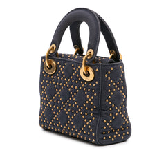 Mini Denim Cannage Studded Supple Lady Dior