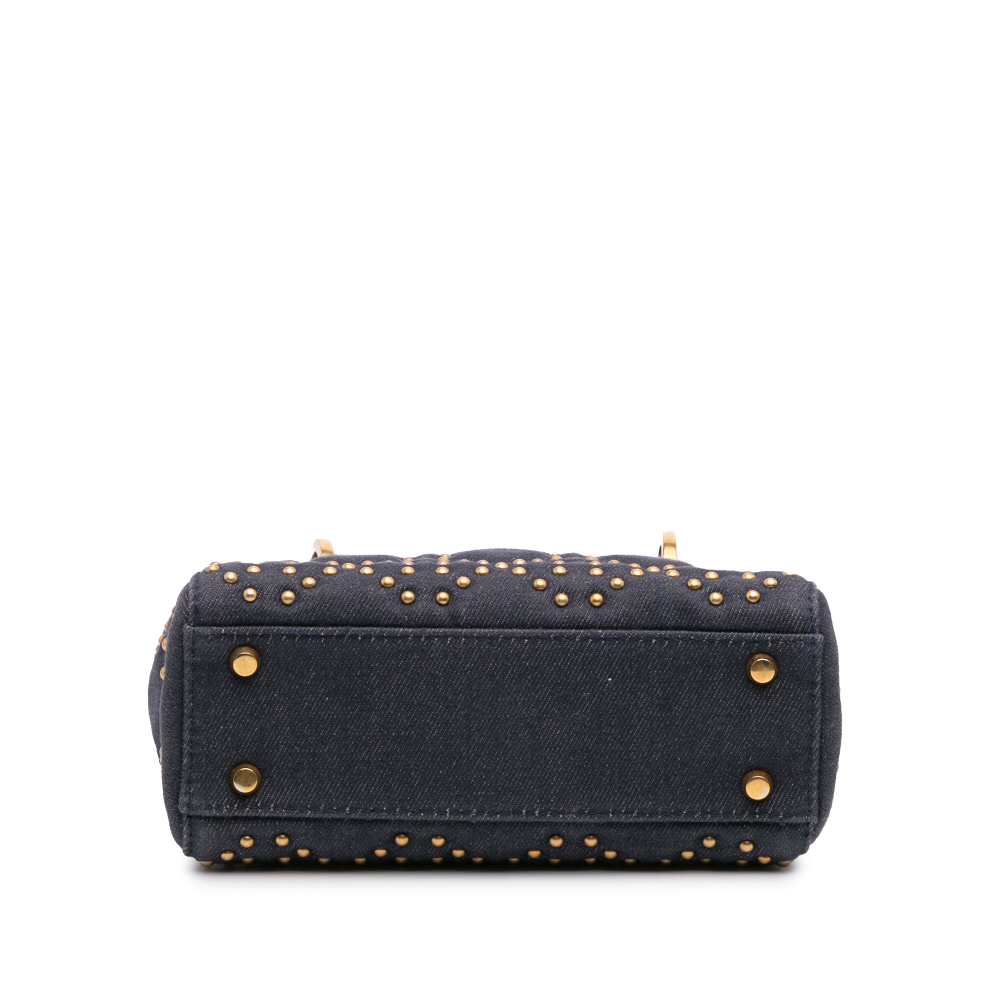 Mini Denim Cannage Studded Supple Lady Dior