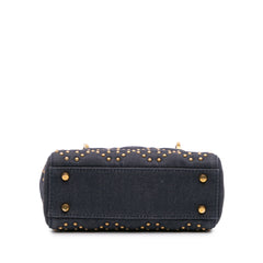 Mini Denim Cannage Studded Supple Lady Dior
