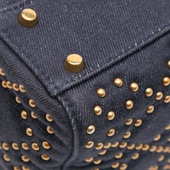 Mini Denim Cannage Studded Supple Lady Dior