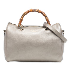 Medium Calfskin Bamboo Shopper Boston Bag
