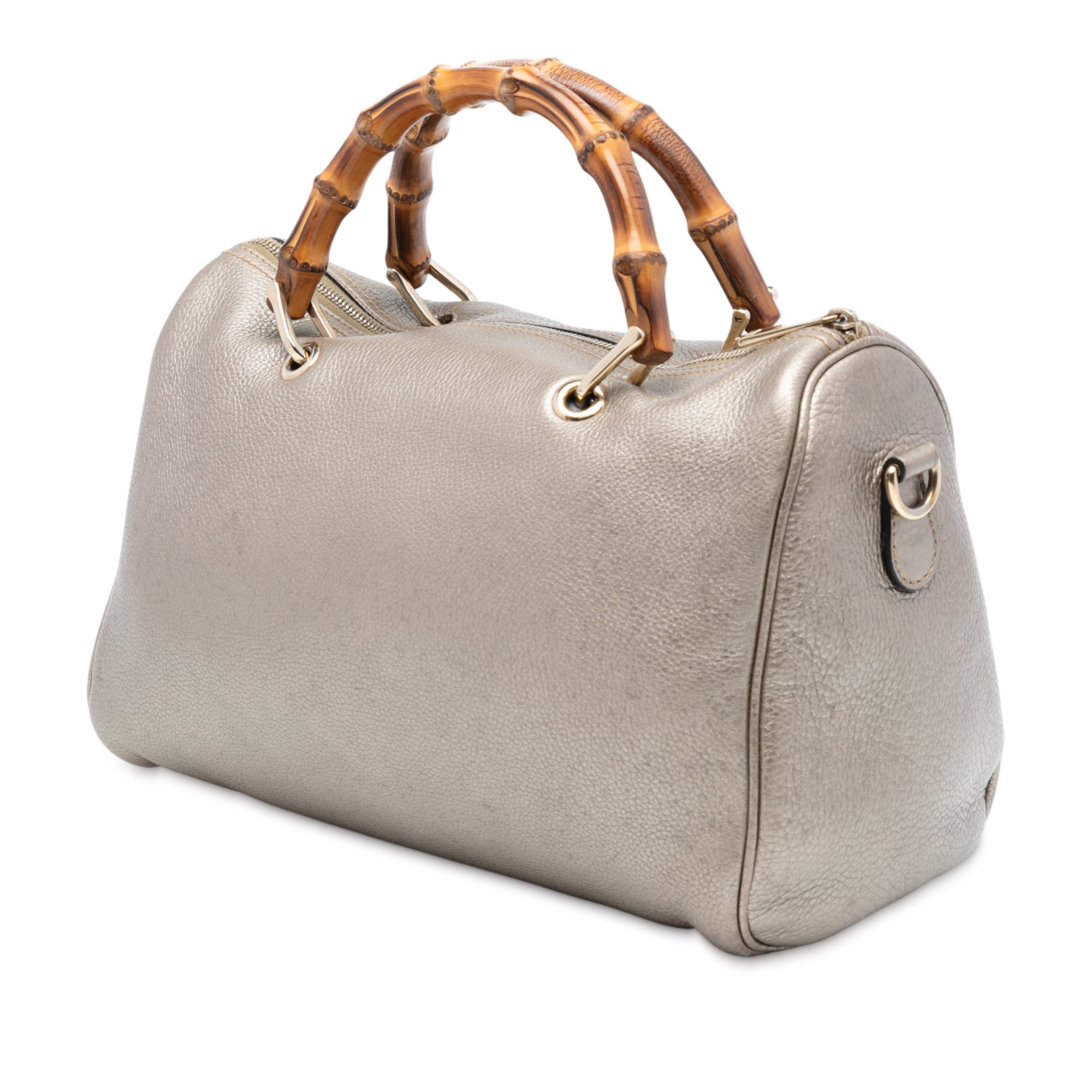 Medium Calfskin Bamboo Shopper Boston Bag