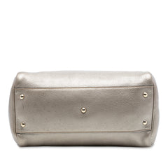 Medium Calfskin Bamboo Shopper Boston Bag