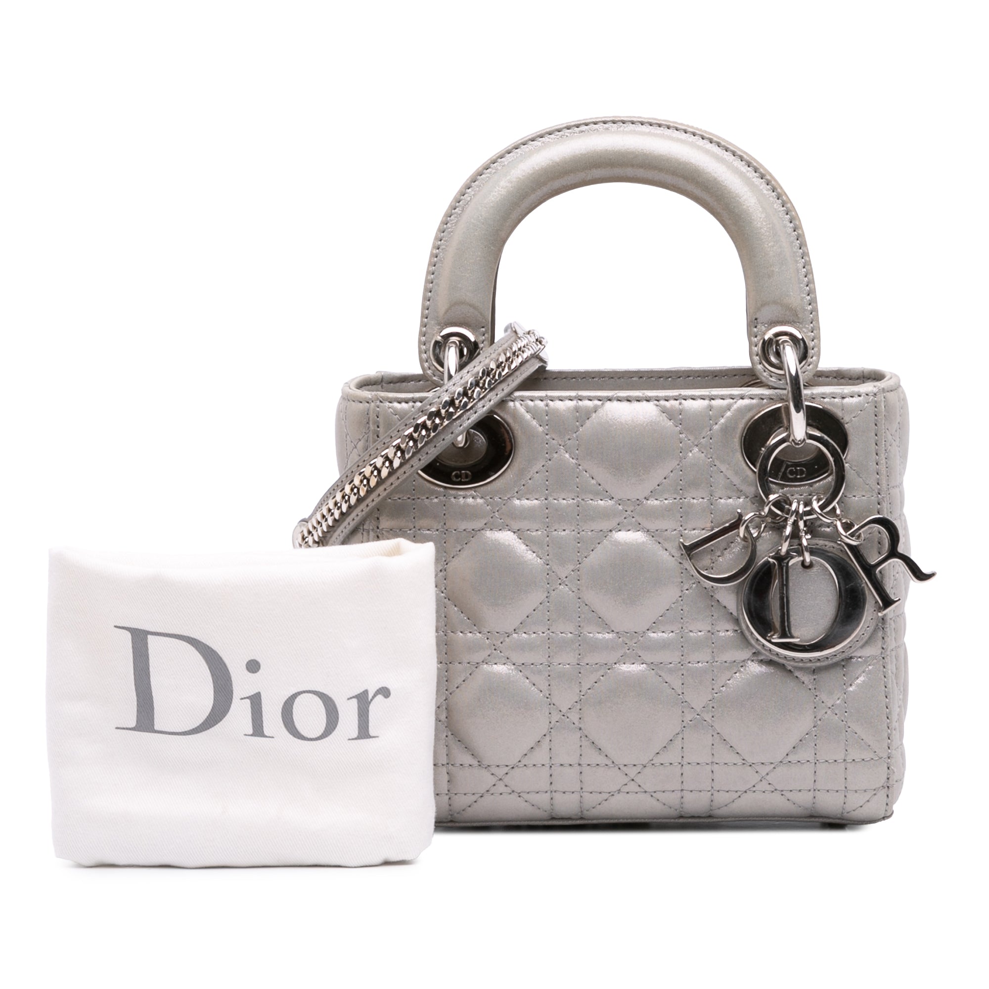 Mini Iridescent Lambskin Cannage Lady Dior