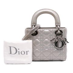 Mini Iridescent Lambskin Cannage Lady Dior