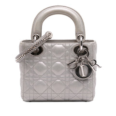 Mini Iridescent Lambskin Cannage Lady Dior