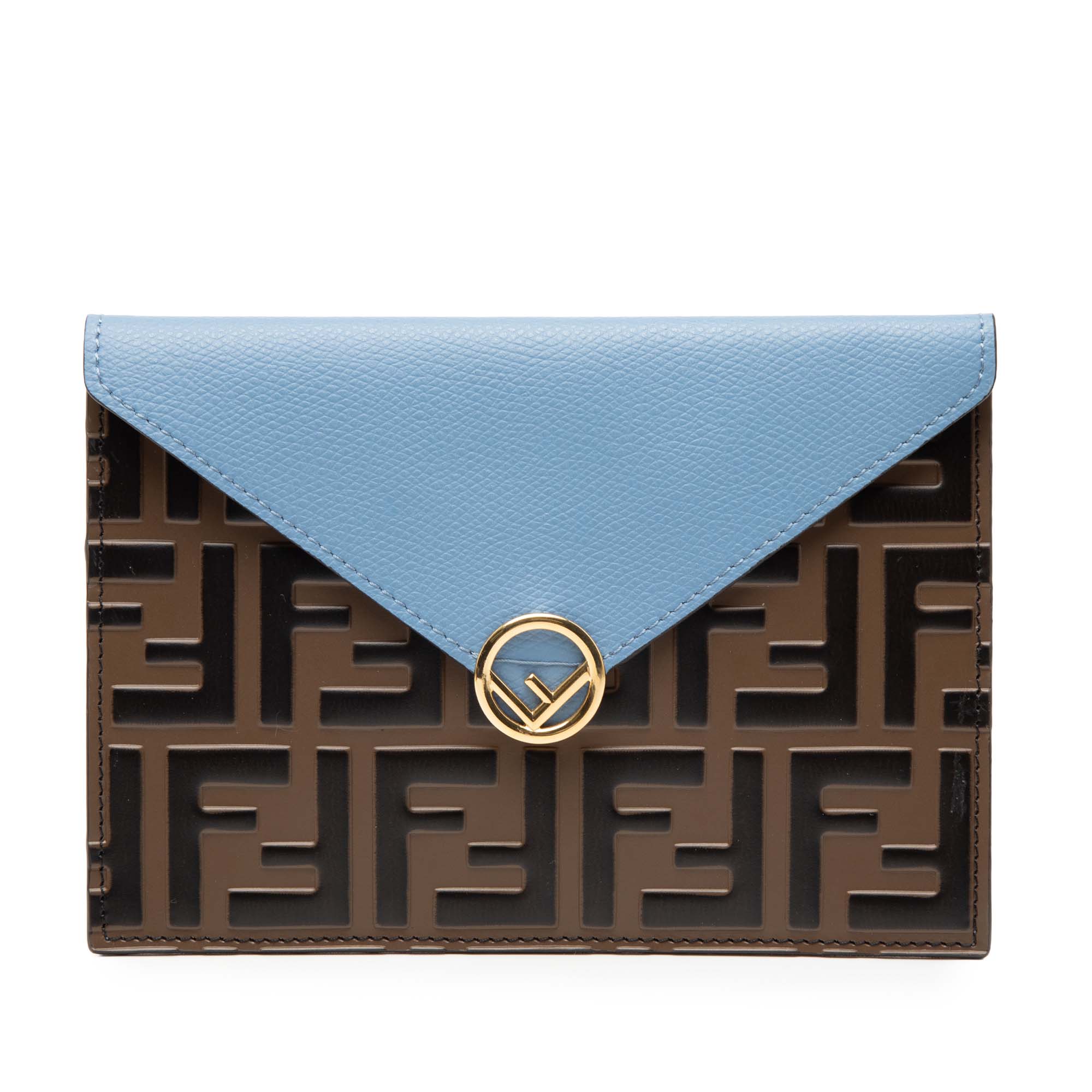 Zucca Embossed Leather Envelope Clutch