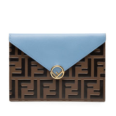 Zucca Embossed Leather Envelope Clutch