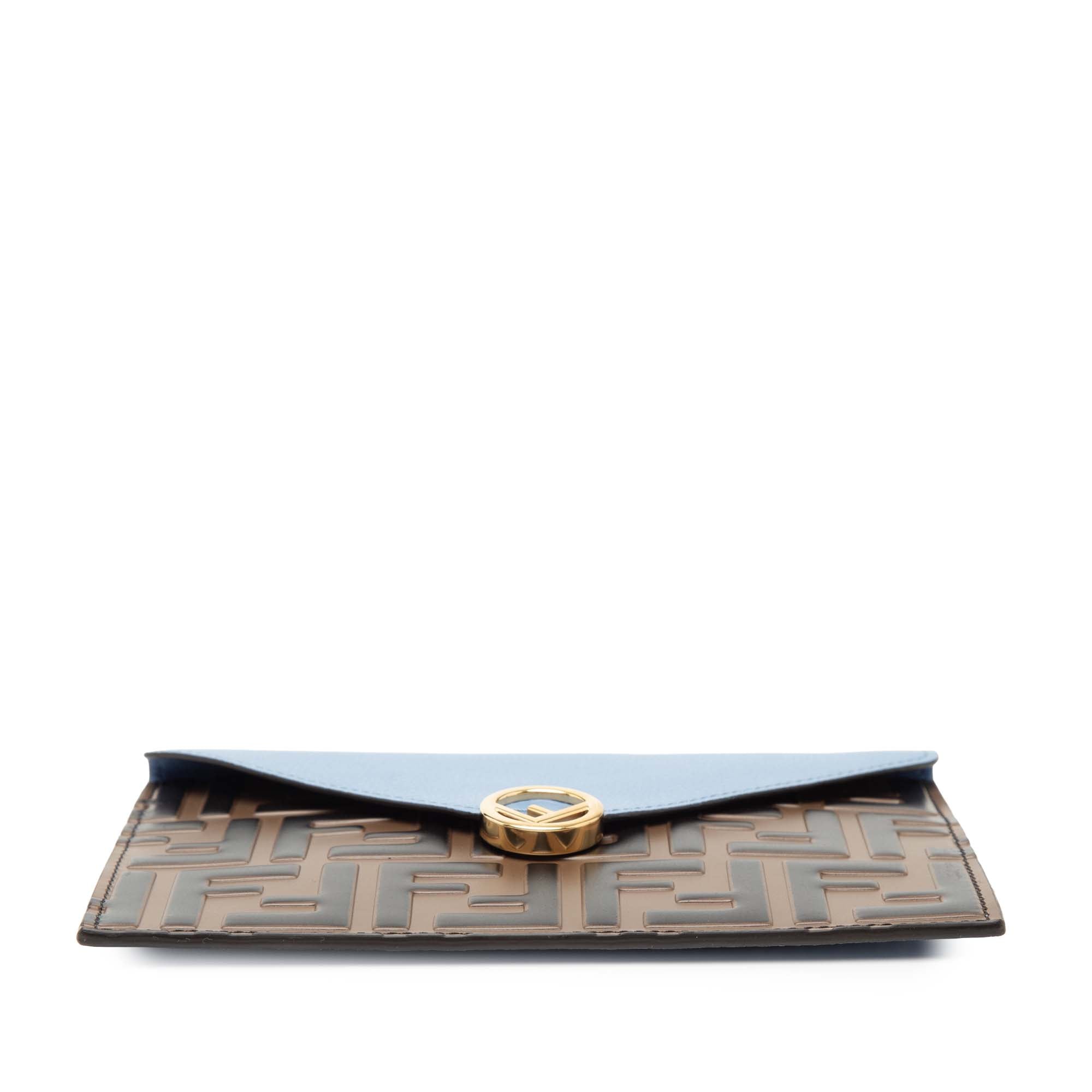 Zucca Embossed Leather Envelope Clutch