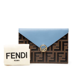 Zucca Embossed Leather Envelope Clutch