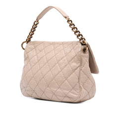 Medium Quilted Caviar Coco Pleats Messenger Flap