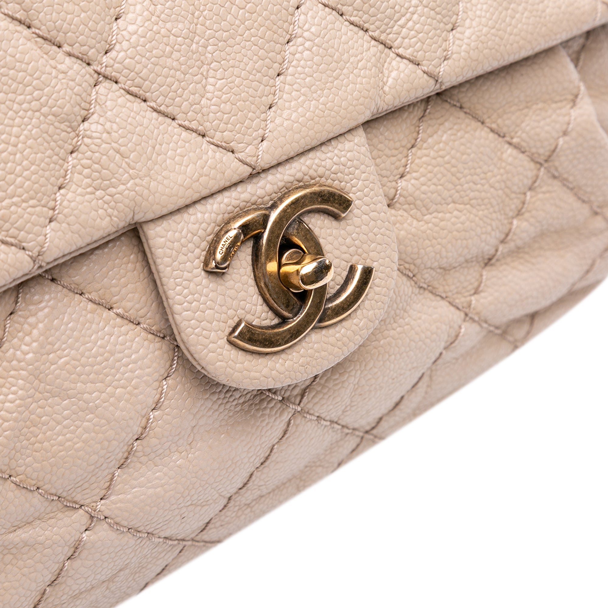 Medium Quilted Caviar Coco Pleats Messenger Flap