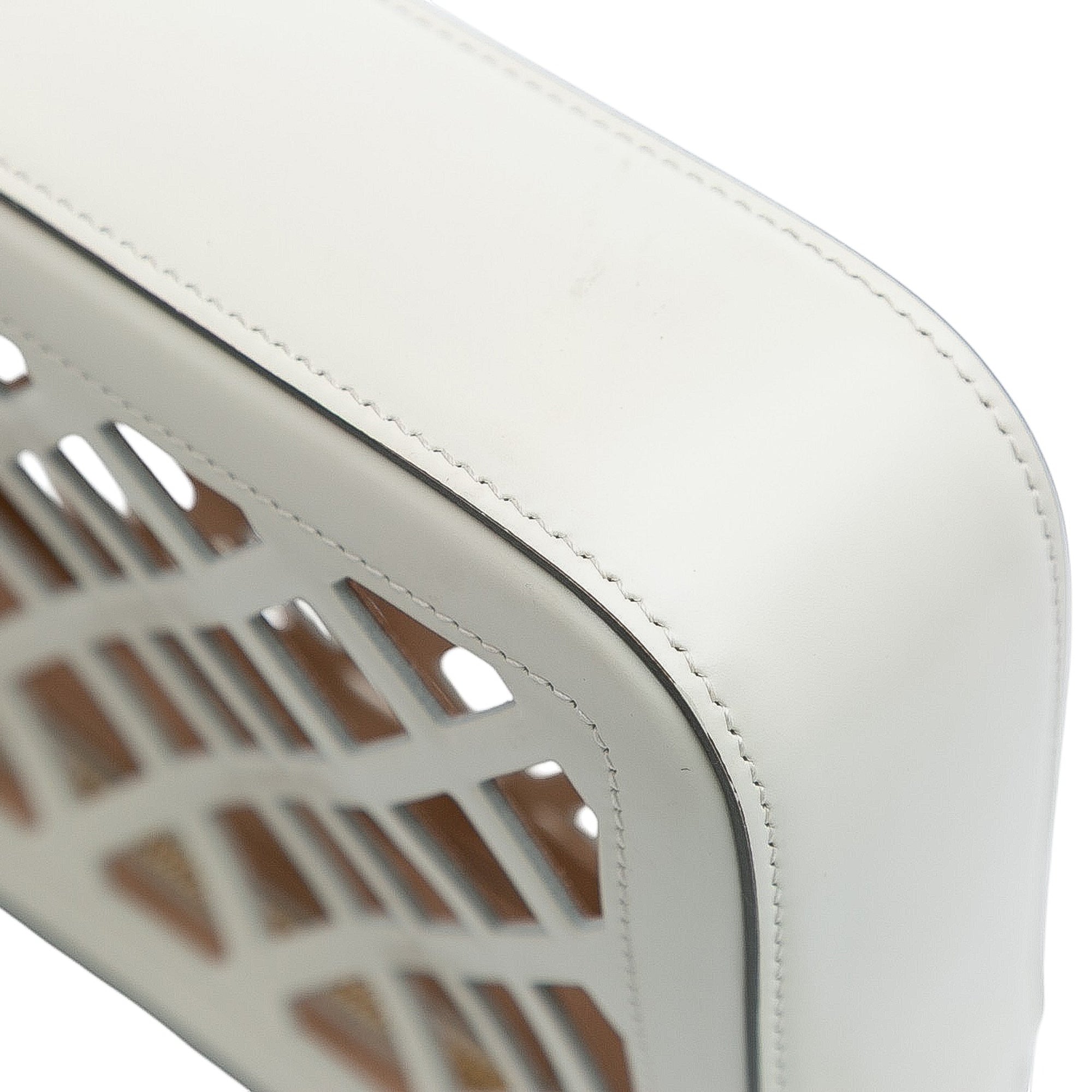 Cutout Leather and Flora Canvas Infinity Crossbody