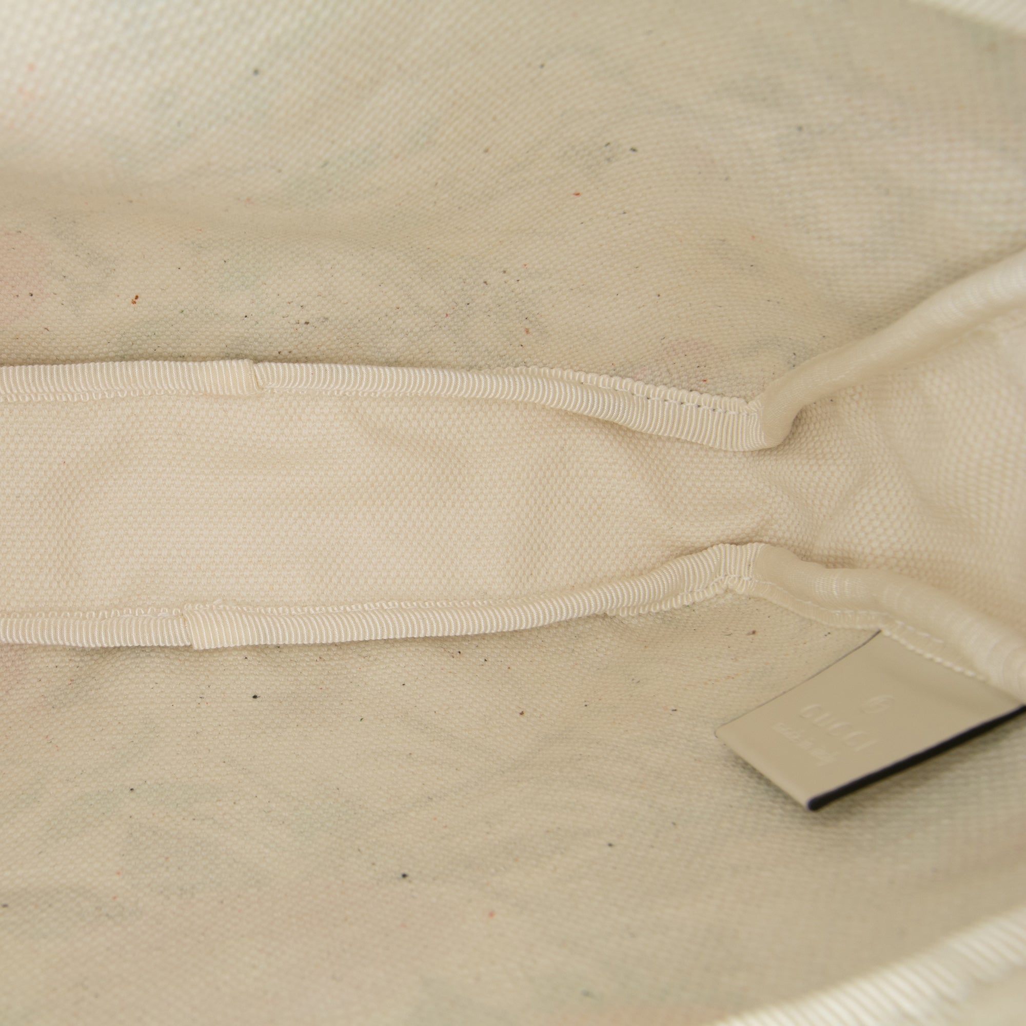 Cutout Leather and Flora Canvas Infinity Crossbody