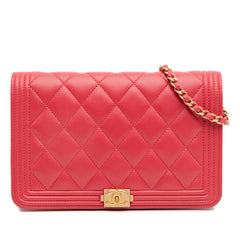 Quilted Caviar Boy Wallet on Chain