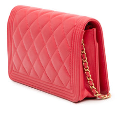 Quilted Caviar Boy Wallet on Chain