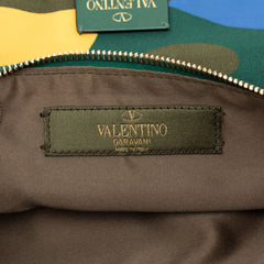 Nylon Rockstud Camouflage Zip Clutch