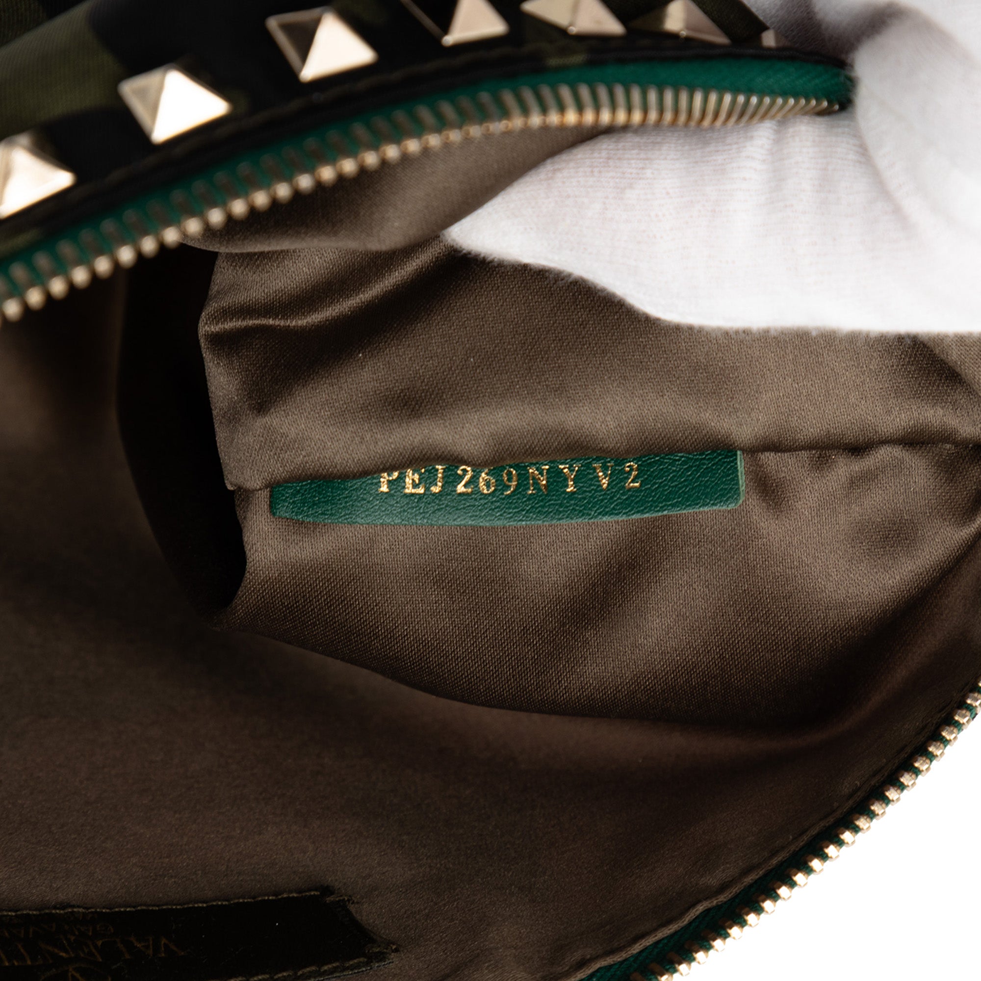 Nylon Rockstud Camouflage Zip Clutch