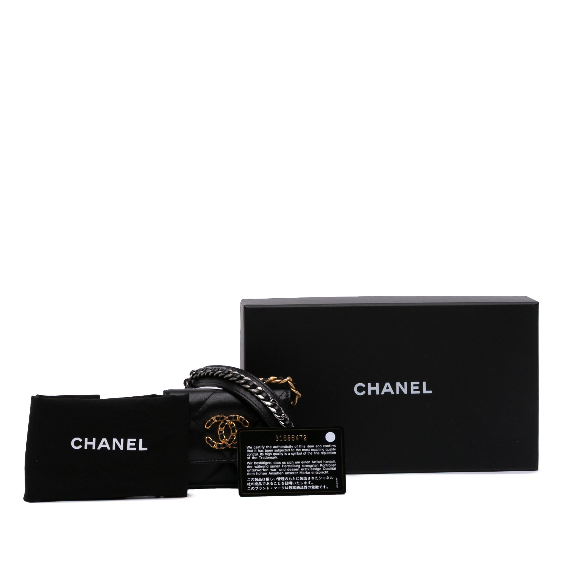 Lambskin 19 Flap Coin Purse With Chain