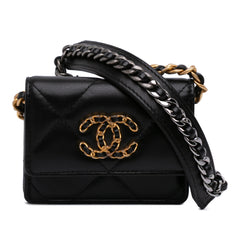 Lambskin 19 Flap Coin Purse With Chain