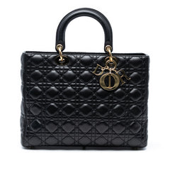 Large Lambskin Cannage Lady Dior