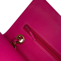 Medium Classic Chevron Lambskin Double Flap