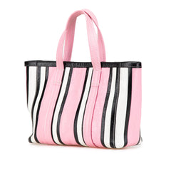 Small Lambskin Barbes East West Striped Shopper Tote