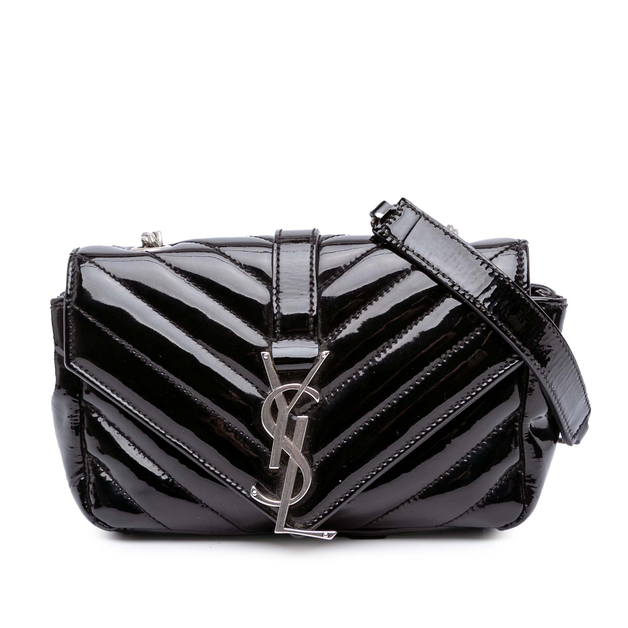 Baby Patent Chevron Classic Monogram Chain Bag