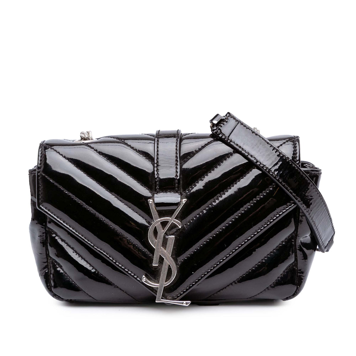 Baby Patent Chevron Classic Monogram Chain Bag