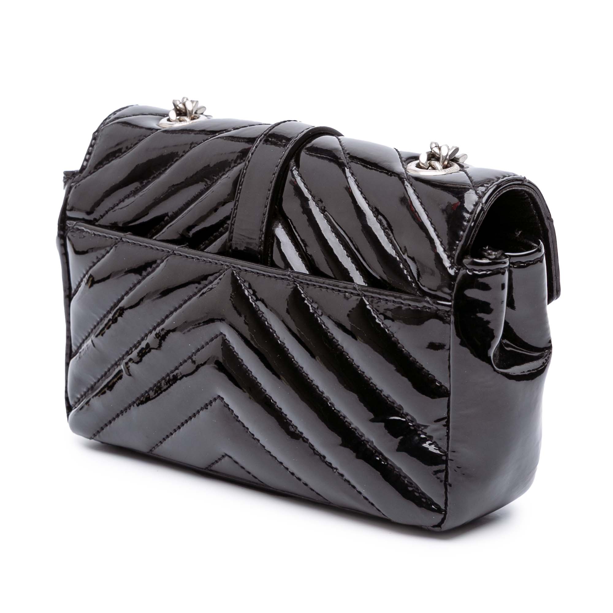 Baby Patent Chevron Classic Monogram Chain Bag