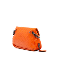 Leather Intrecciomirage Butterfly Chain Flap Crossbody