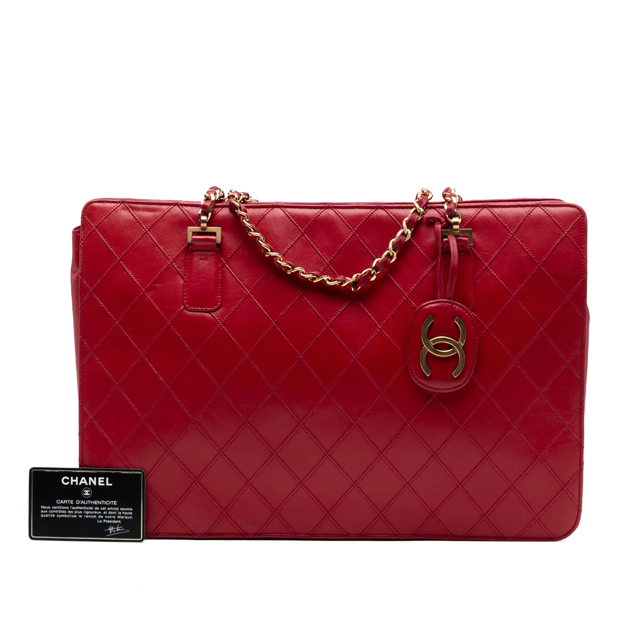 CC Quilted Lambskin Chain Tote