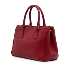 Small Saffiano Lux Galleria Double Zip Satchel