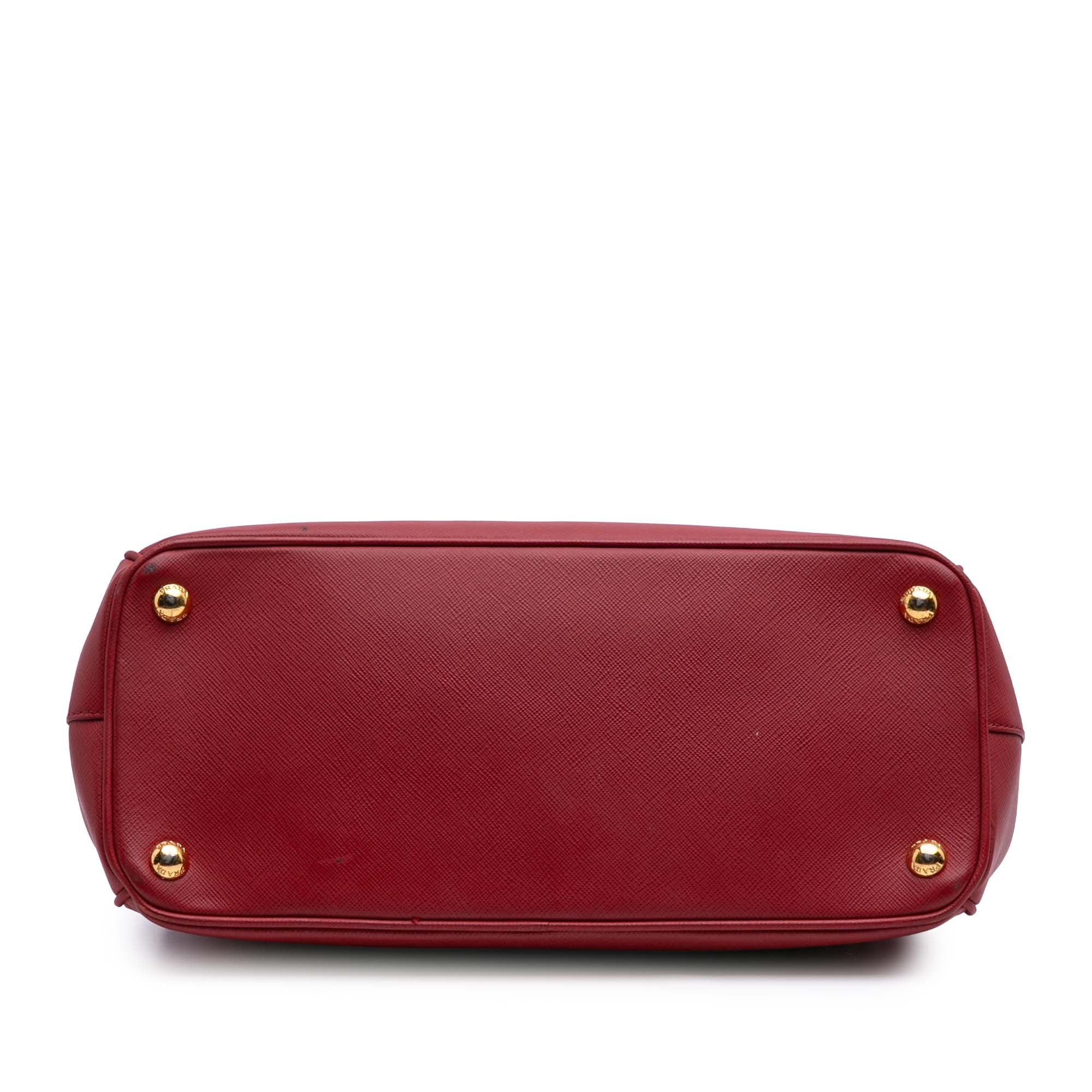 Small Saffiano Lux Galleria Double Zip Satchel