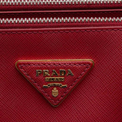 Small Saffiano Lux Galleria Double Zip Satchel