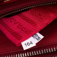 Small Saffiano Lux Galleria Double Zip Satchel