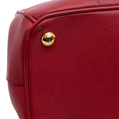Small Saffiano Lux Galleria Double Zip Satchel