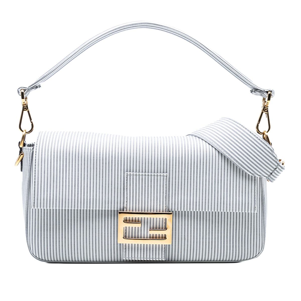 Striped Jersey Baguette Satchel