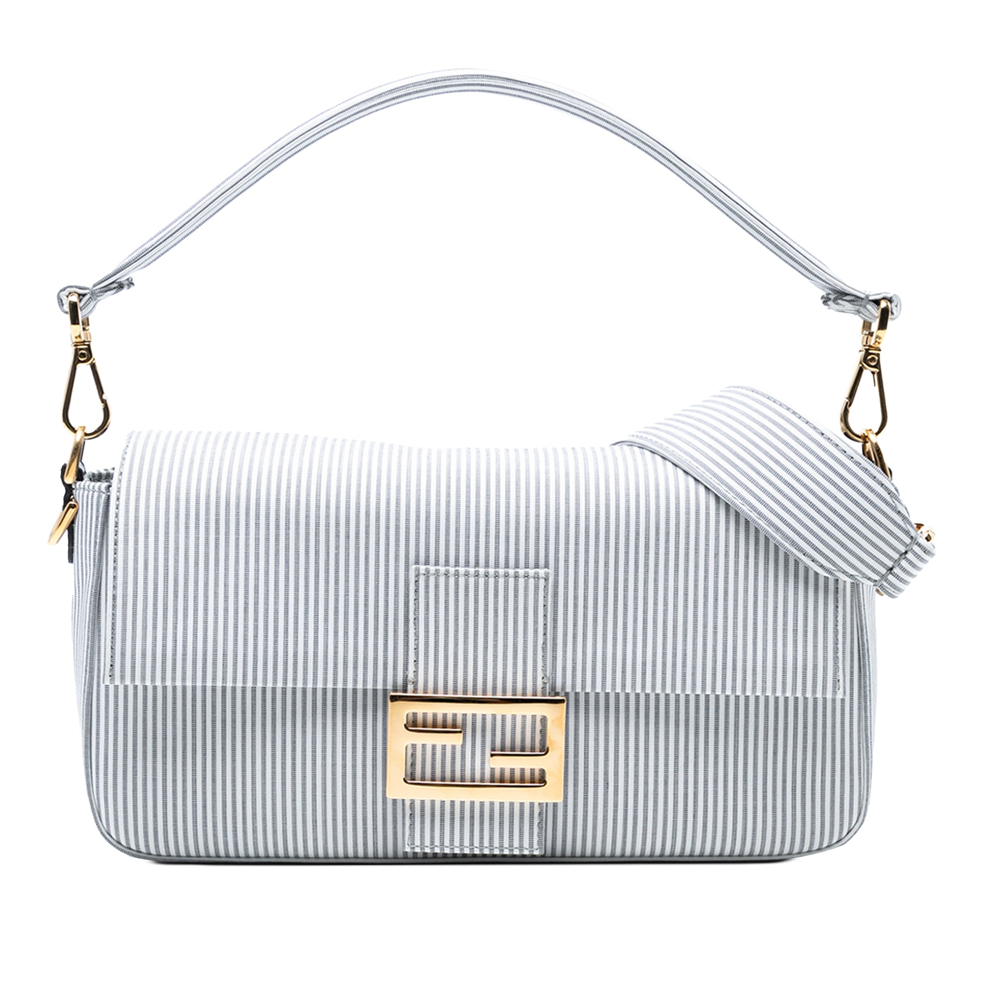 Striped Jersey Baguette Satchel