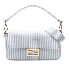 Striped Jersey Baguette Satchel