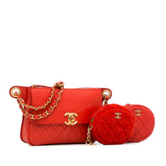 CC Quilted Calfskin Flap Belt Bag and Coin Purse_1