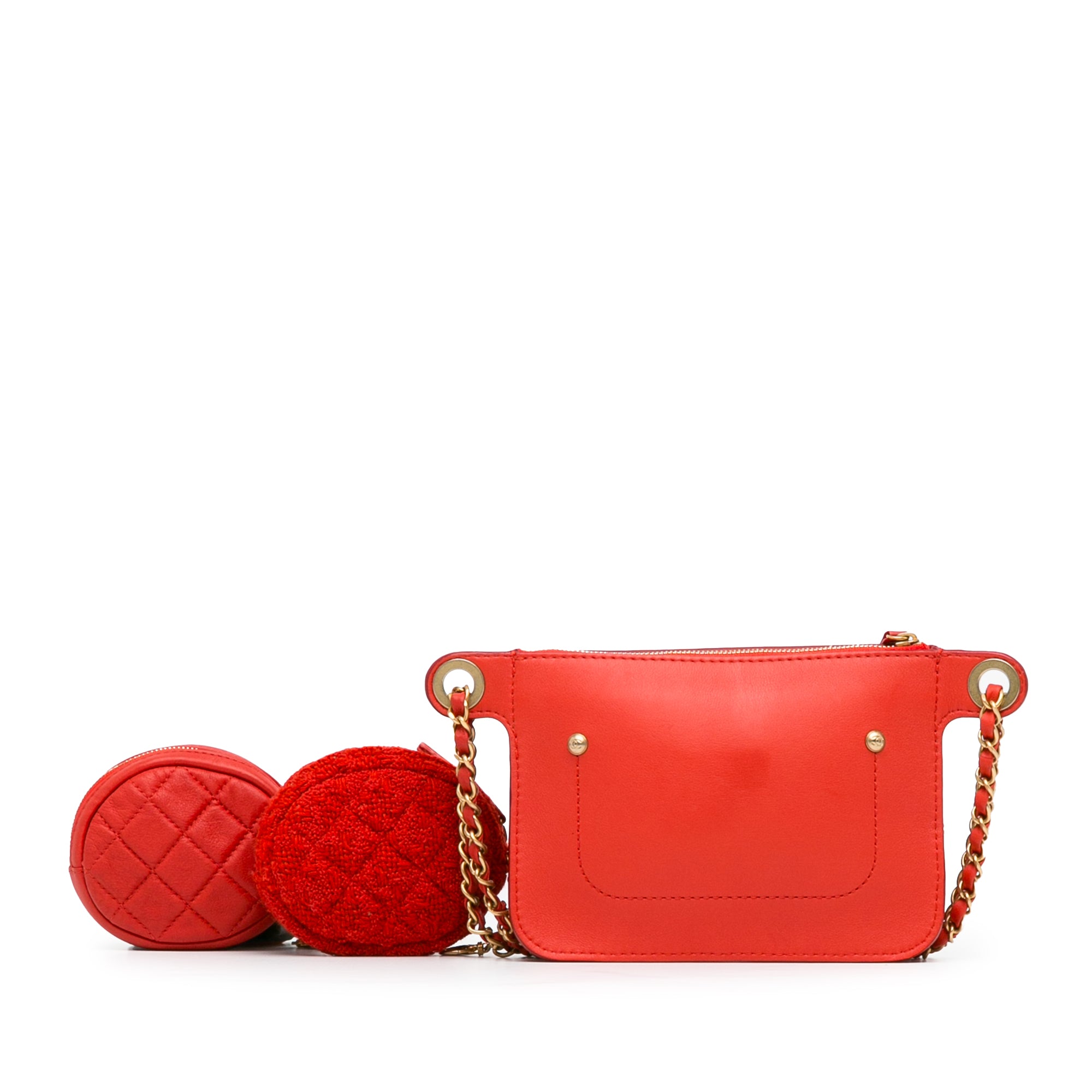 CC Quilted Calfskin Flap Belt Bag and Coin Purse