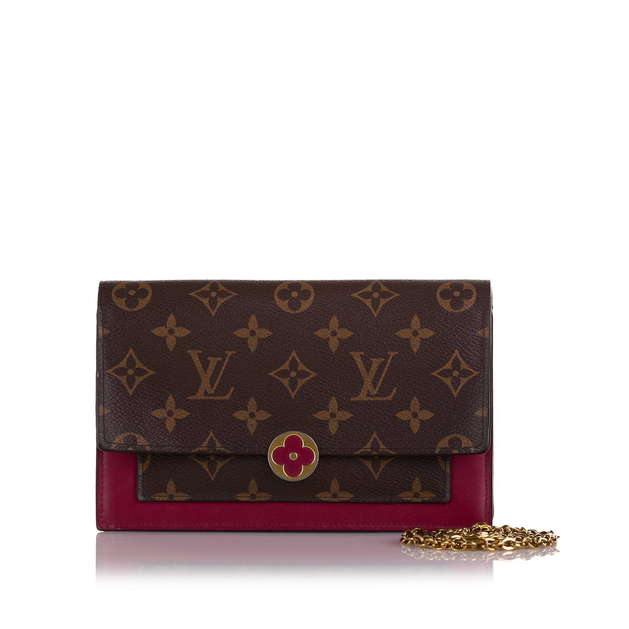Monogram Flore Wallet On Chain 