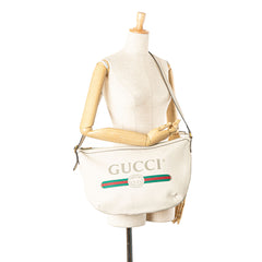 Leather Logo Half Moon Crossbody