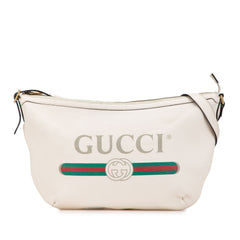 Leather Logo Half Moon Crossbody