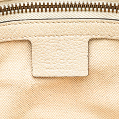 Leather Logo Half Moon Crossbody
