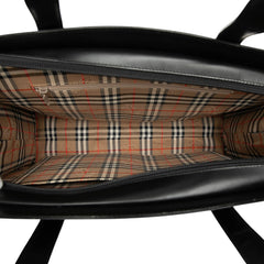 House Check Trimmed Leather Handbag