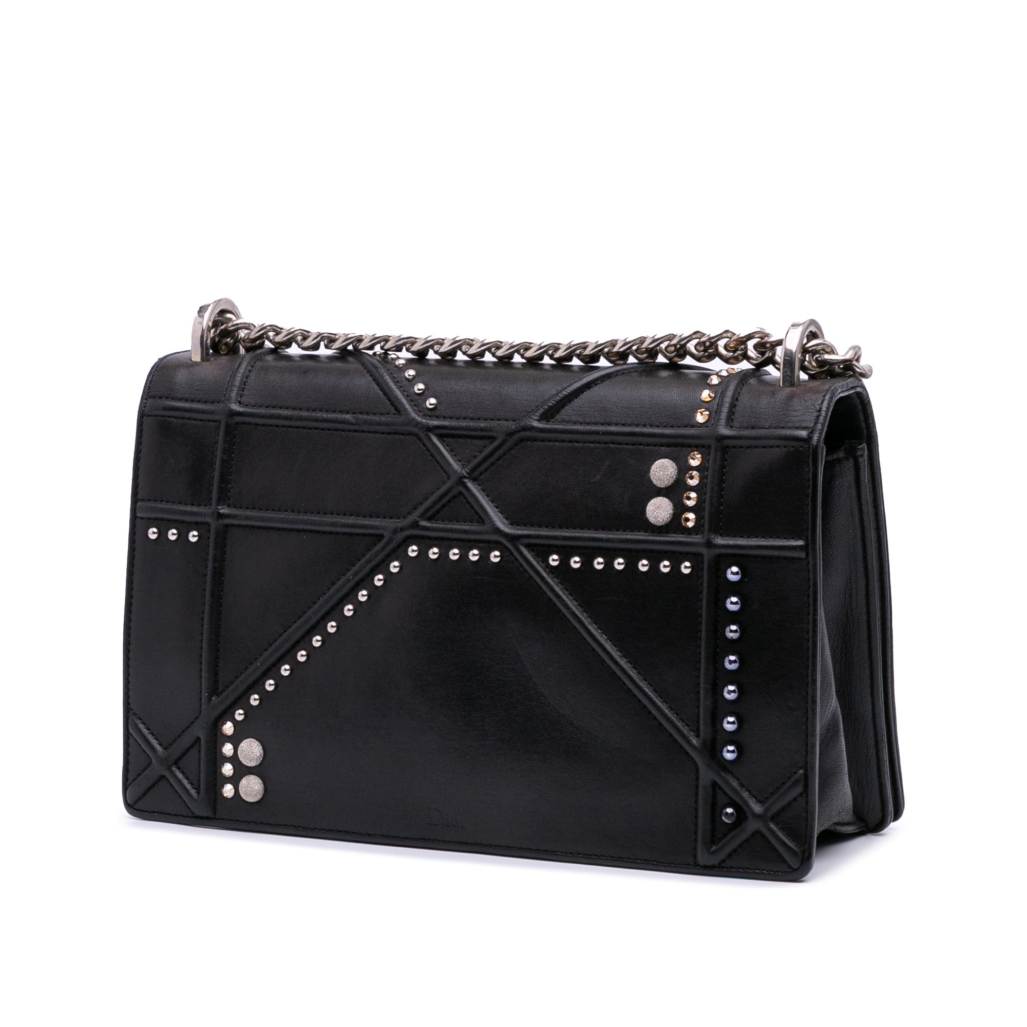 Medium Studded Lambskin Diorama Flap