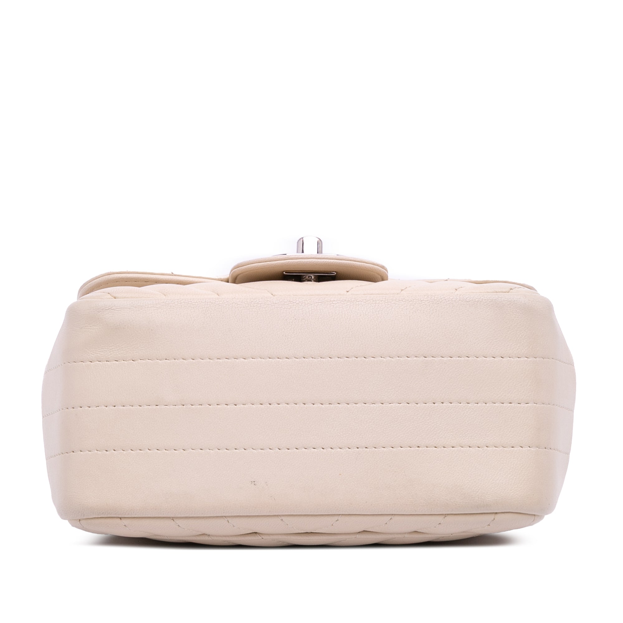 Mini Square Classic Chevron Lambskin Single Flap