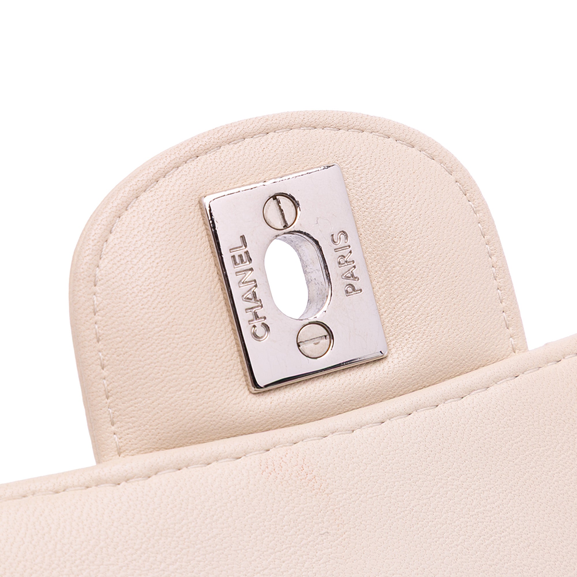 Mini Square Classic Chevron Lambskin Single Flap